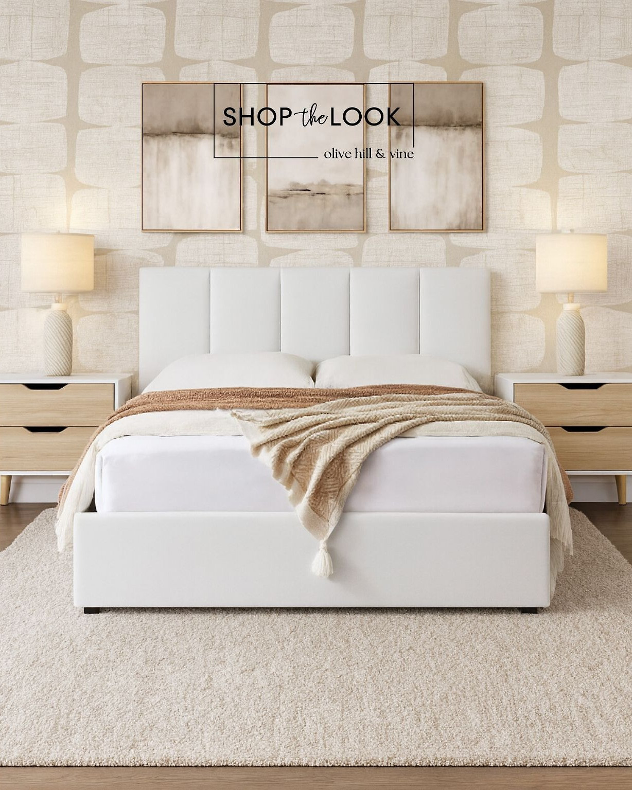 Soft tones meet modern ease in this neutral retreat. The geometric beige wallpaper brings rhythm, while a storage bed and sleek nightstands keep it fresh. Layered textures—rug, throw, lamps—add warmth and calm for a space that feels effortlessly composed. 

 

#LTKHome #LTKStyleTip #LTKFamily