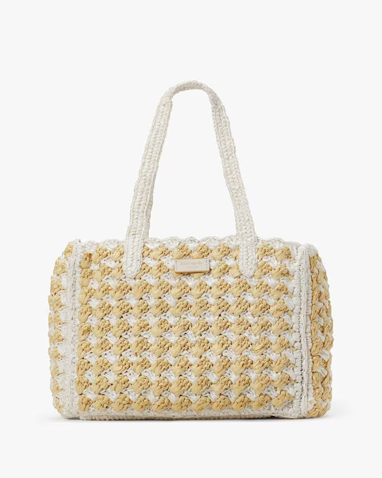 High Tide Striped Crochet Raffia Medium Tote | Kate Spade (US)