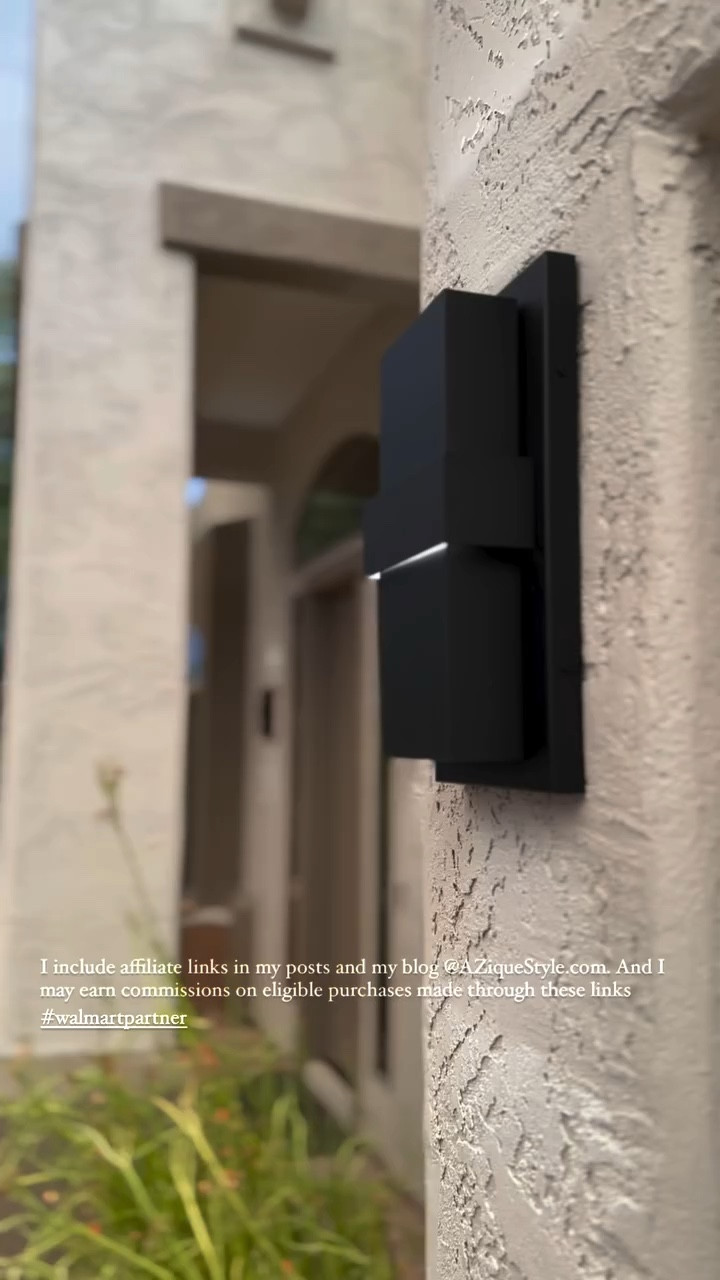 💡🔗These outdoor lights exceeded my expectations for sure – material, details, quality, size, fit, installation, maintenance, design – immaculate! One word – one feeling – perfect;) Absolute love! Matte black metal about 13 inch height and 7 inch width with layered design and hidden bulbs create soft ambient chic lighting on the façade. We were anxious that the light will be pretty dark because the lights are just metal, but actually these lights are brighter then our older facade lights, and they are dimmable. have four and I want more, but I have no surface to place them yet:) #azique #aziquestyle #aziquestyle #homestyling #interiordesign #walmartpartner #walmart #homestylinginspo #outdoors #outdoorlights #exteriors #exteriorlights

#LTKGiftGuide #LTKHome #LTKVideo