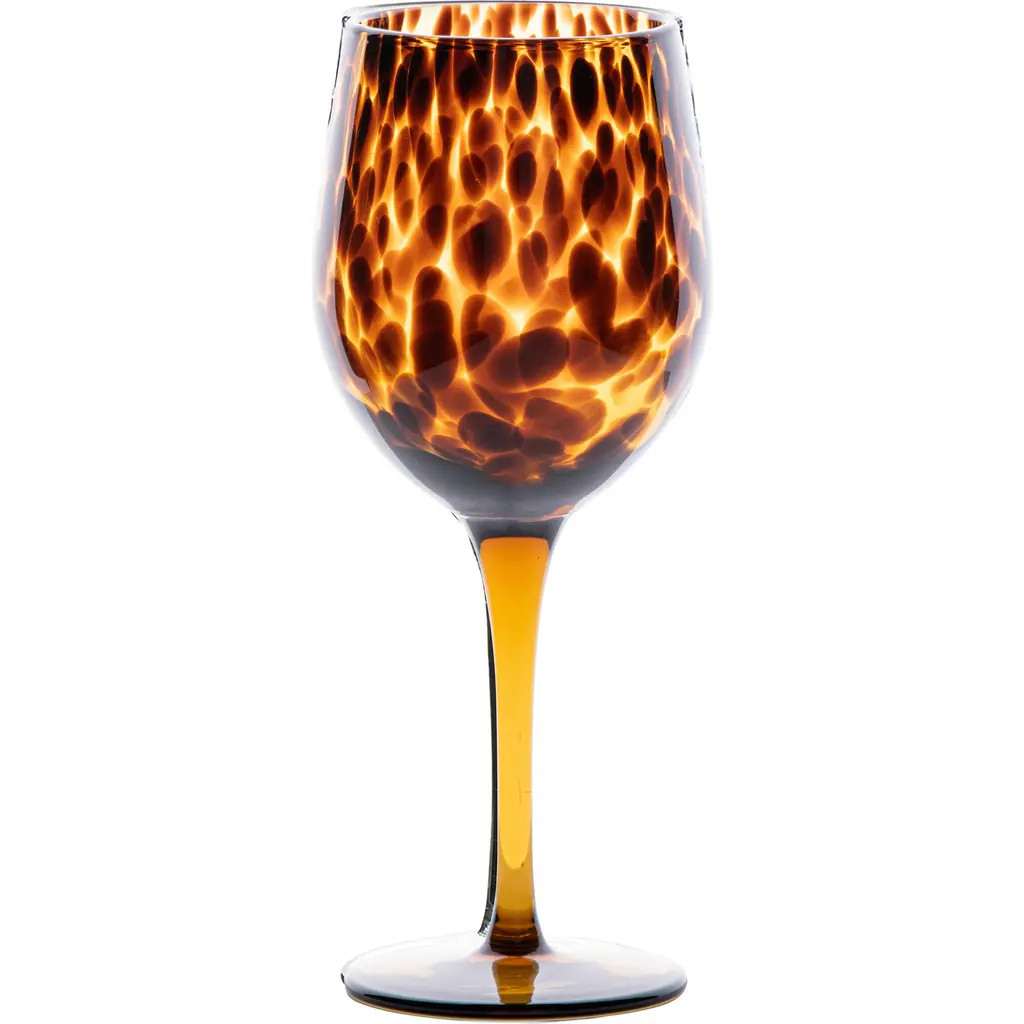 Juliska Puro Tortoiseshell Pattern Wine Glass in Brown at Nordstrom | Nordstrom