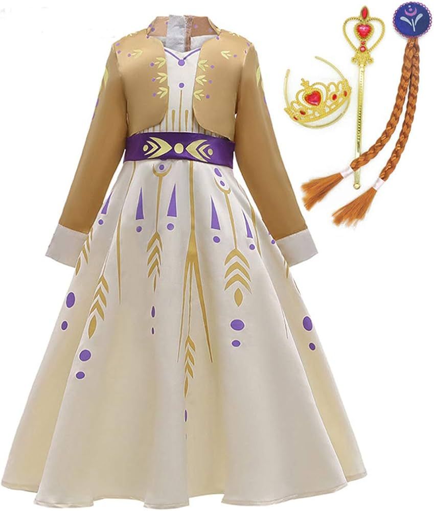 LZH Little Girls Dress Princess Fancy Dresses Outfits Pants Long Sleeve Dress up+Accessories Cham... | Amazon (US)