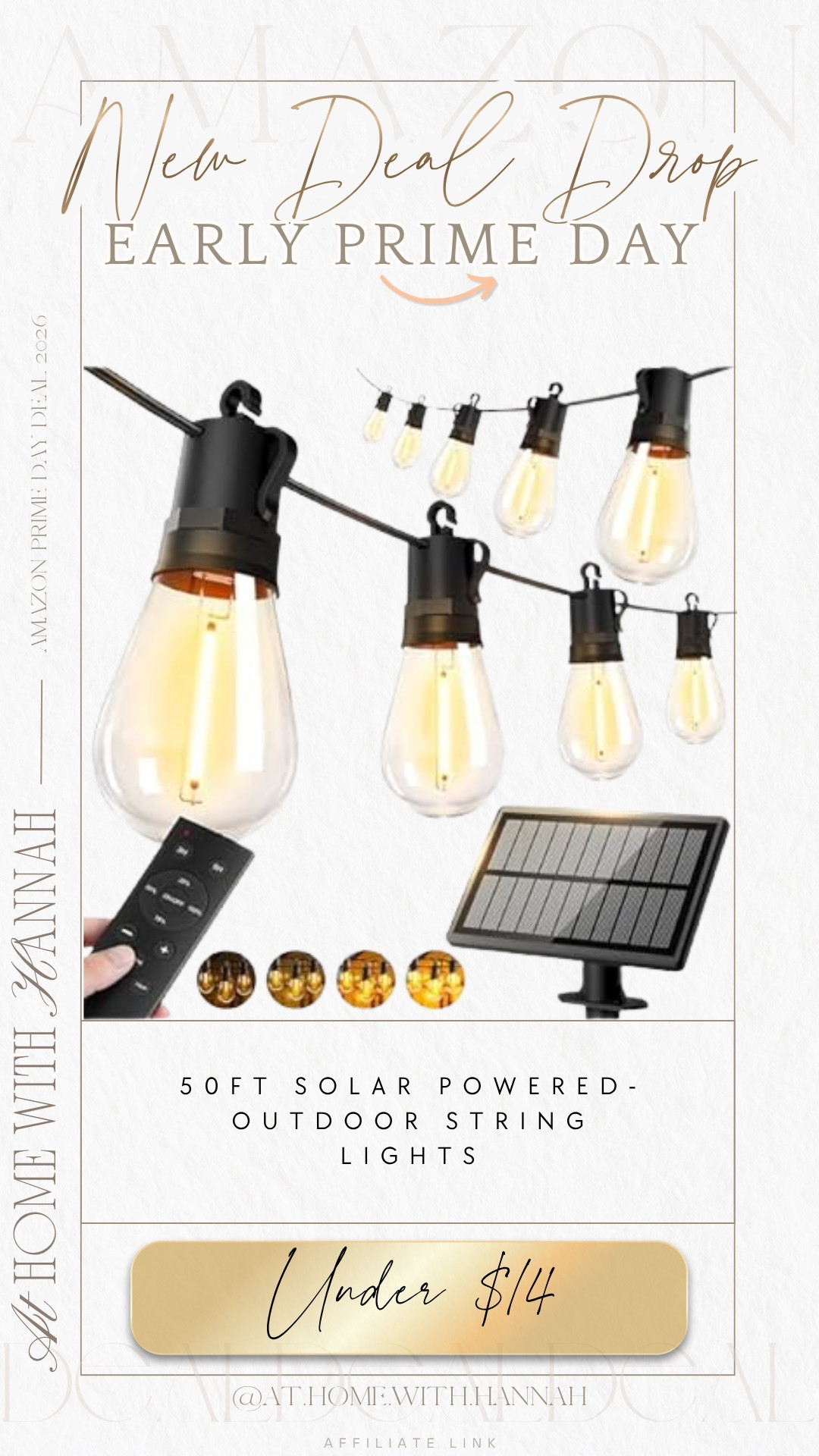 Amazon Outdoor Deal • Solar String Lights • Backyard Lighting Find

These 50ft solar powered outdoor string lights are under $14 and such a good early Prime Day find for patios, porches, fences, pergolas, backyard dinners, and summer nights outside.

If you’re shopping for solar string lights, outdoor string lights, backyard lights, patio lighting, Amazon outdoor decor, porch lights, summer backyard finds, outdoor entertaining, and Prime Day outdoor deals, these are such an easy way to make a space feel better fast.

No outlet needed is the part that makes them extra good.

Everything is linked here 🤍

#AmazonOutdoor #PrimeDayDeals #PatioDecor #OutdoorLighting #BackyardFinds #SolarLights

#LTKSaleAlert #LTKSeasonal