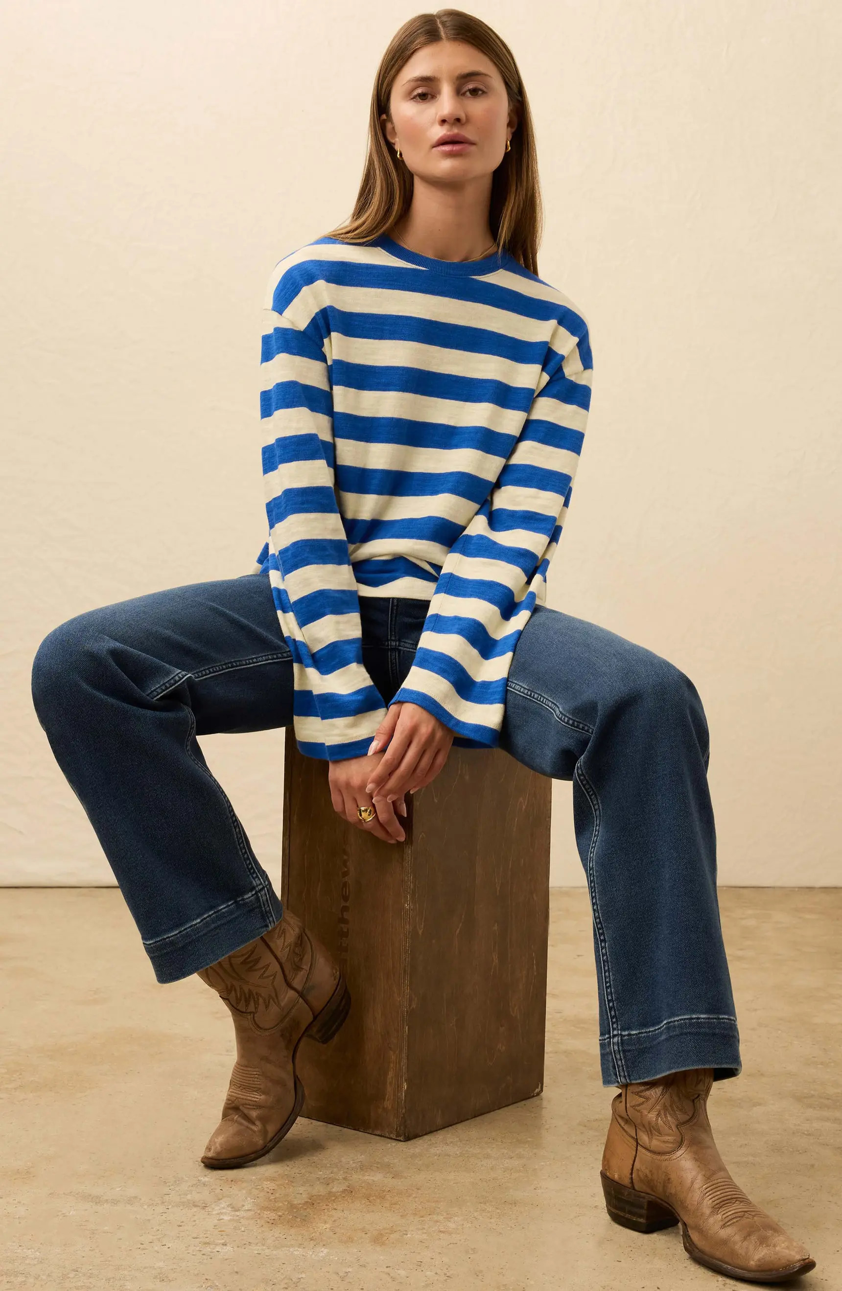 Sunwashed Stripe Long Sleeve Organic Cotton Slub T-Shirt | Nordstrom