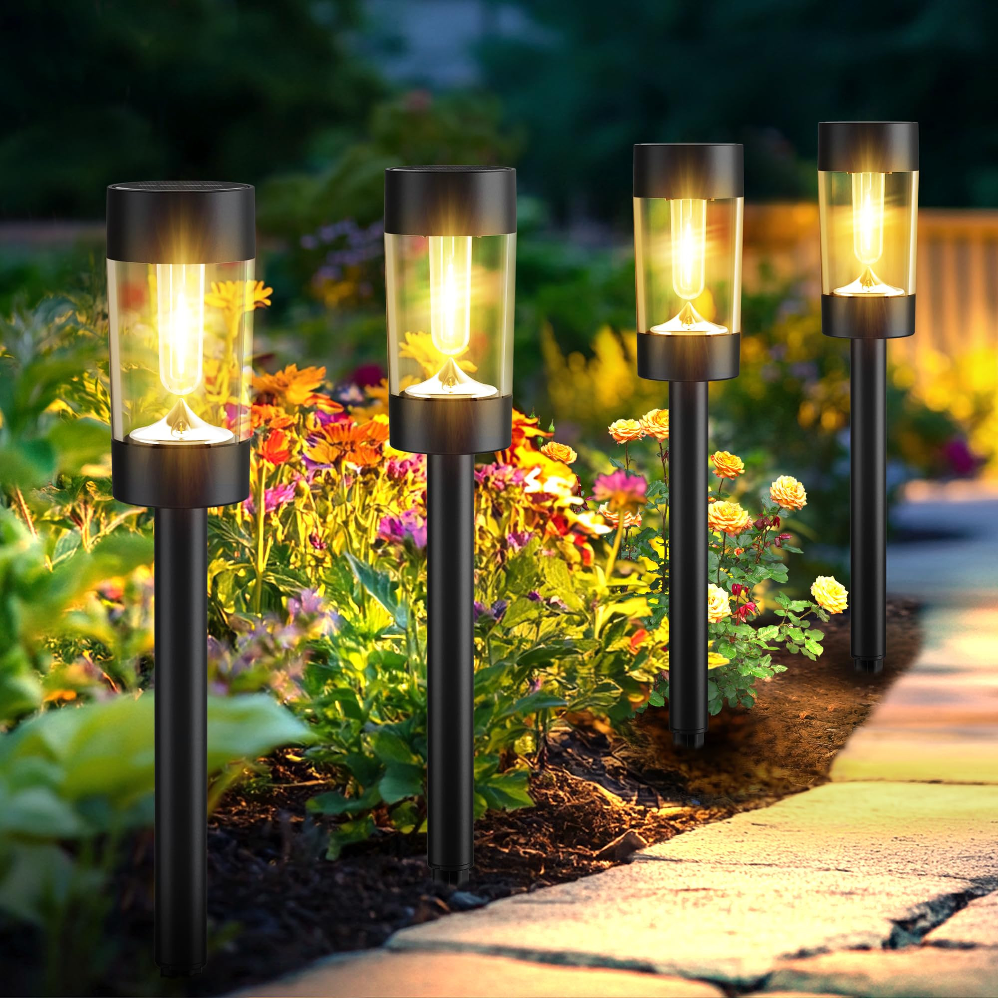 Eyrosa Solar Lights Outdoor, 12 Pack Waterproof Solar Landscape Lighting for Pathway Garden Yard ... | Amazon (US)