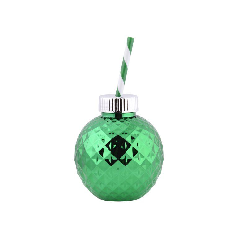 Holiday Time 20-Ounce Plastic Ornament Sipper- Green | Walmart (US)