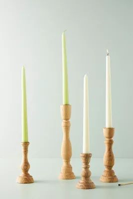 Sawyer Wood Taper Candle Holder | Anthropologie (US)