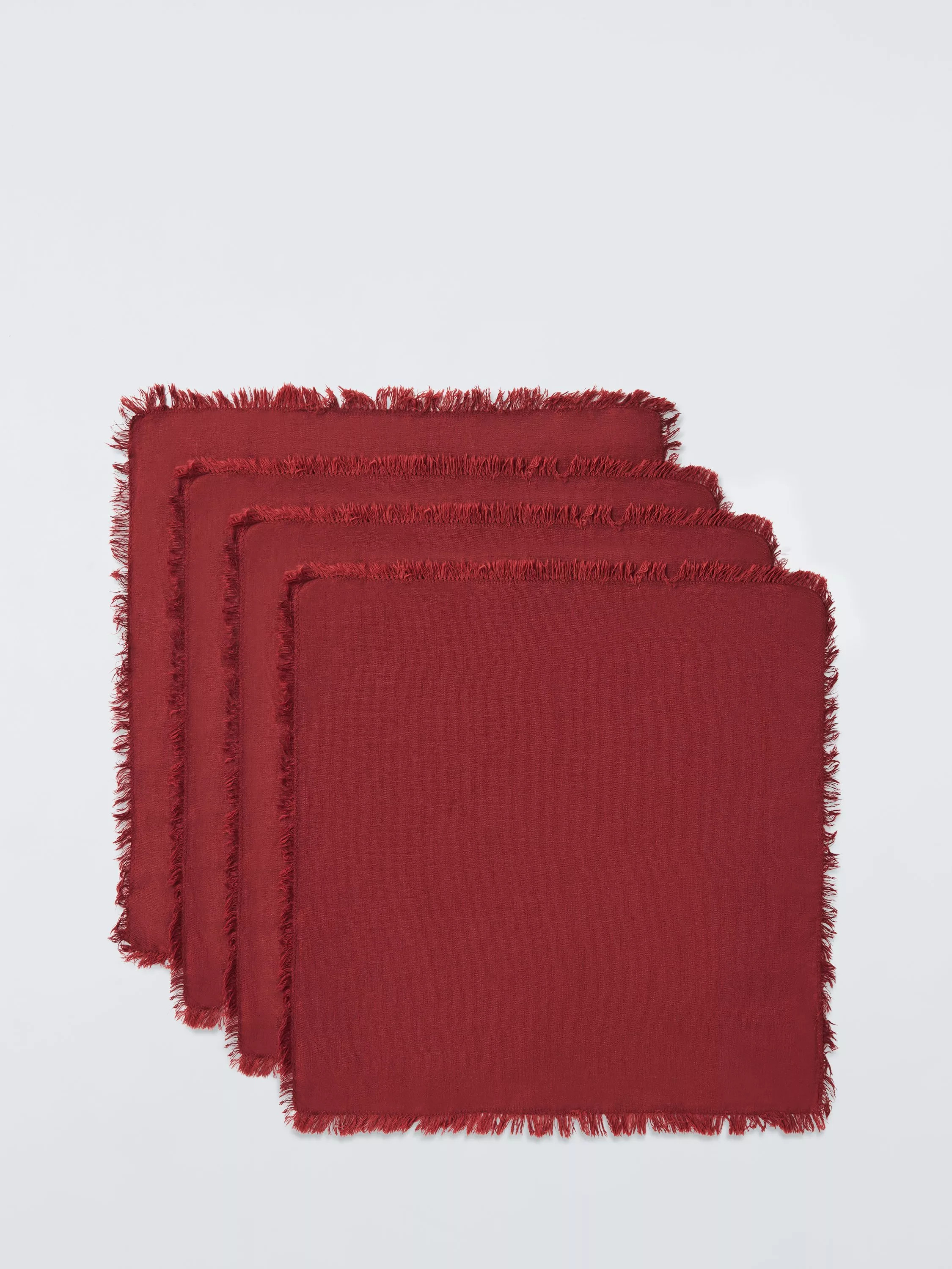 John Lewis Cotton Linen Blend Napkins, Set of 4, Deep Red | John Lewis (UK)