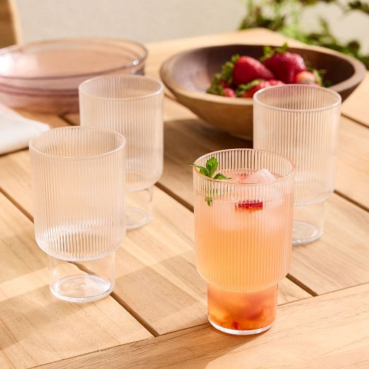 Fluted Acrylic Drinking Glasses | West Elm (US)