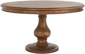Kosas Home Adrienne 54" Round Solid Pine Wood Dining Table in Almond Brown | Amazon (US)
