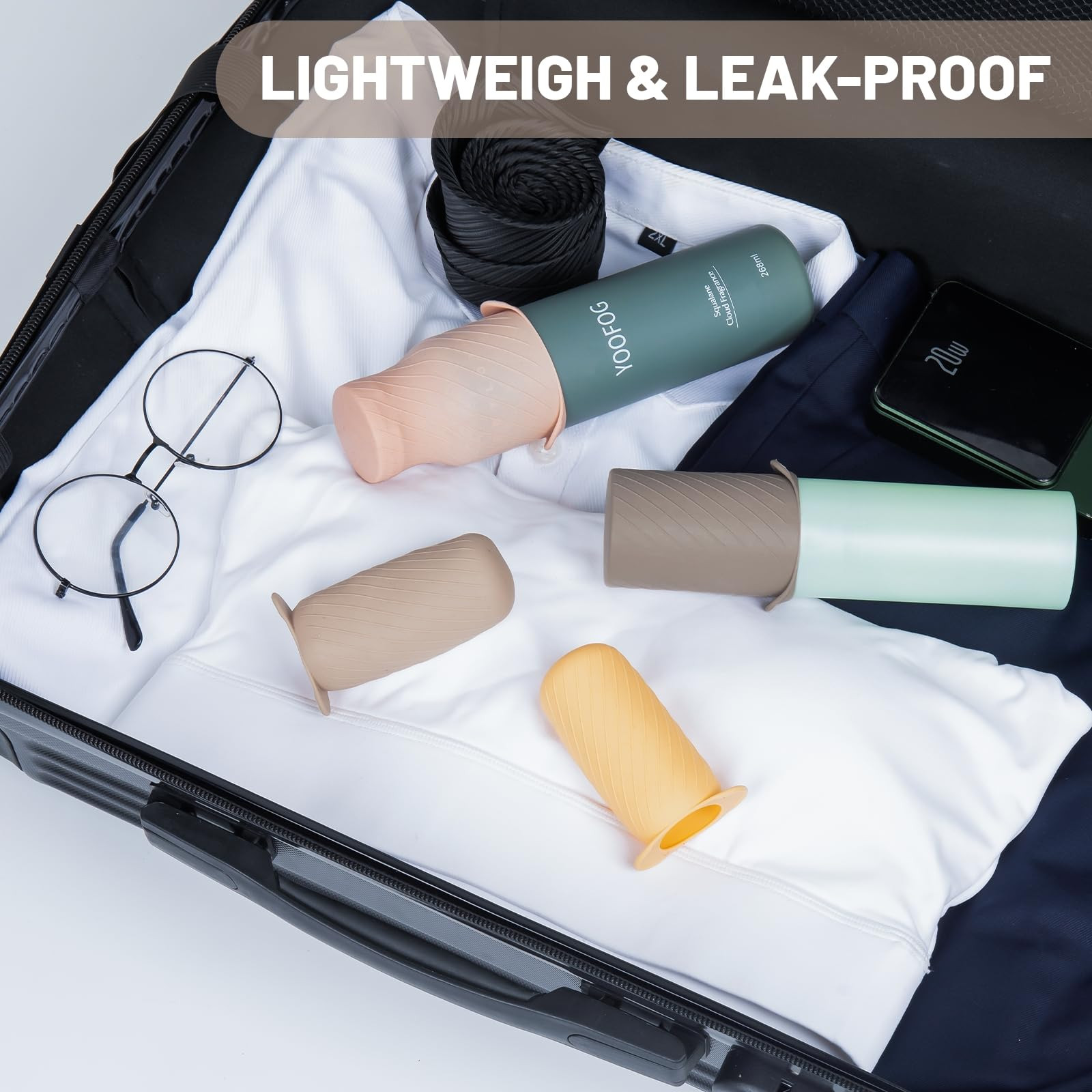 Mrsdry Bottle Covers for Travel, Leak Proofing, Travel Size Container Silicone toiletry sleeves, ... | Amazon (US)
