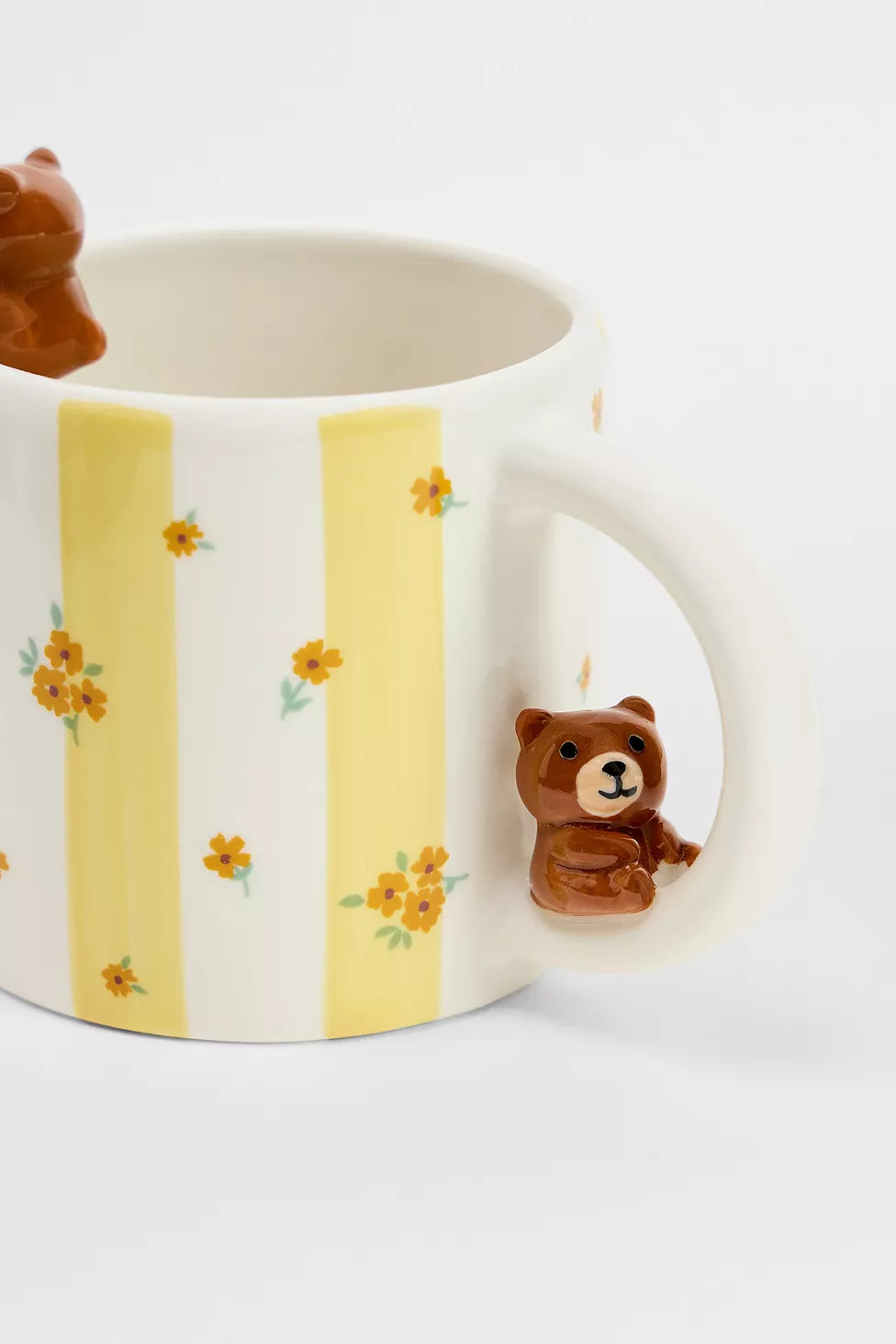 Floral Stripe Bear Mug | Urban Outfitters UK