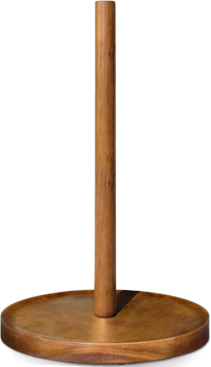 NESAPTO Paper Towel Holder Countertop, Wooden Standing Paper Towel Roll Stand for Rustic Farmhous... | Amazon (US)