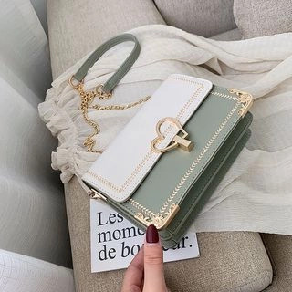 Skyglow - Faux Leather Color Block Crossbody Bag | YesStyle | YesStyle Global