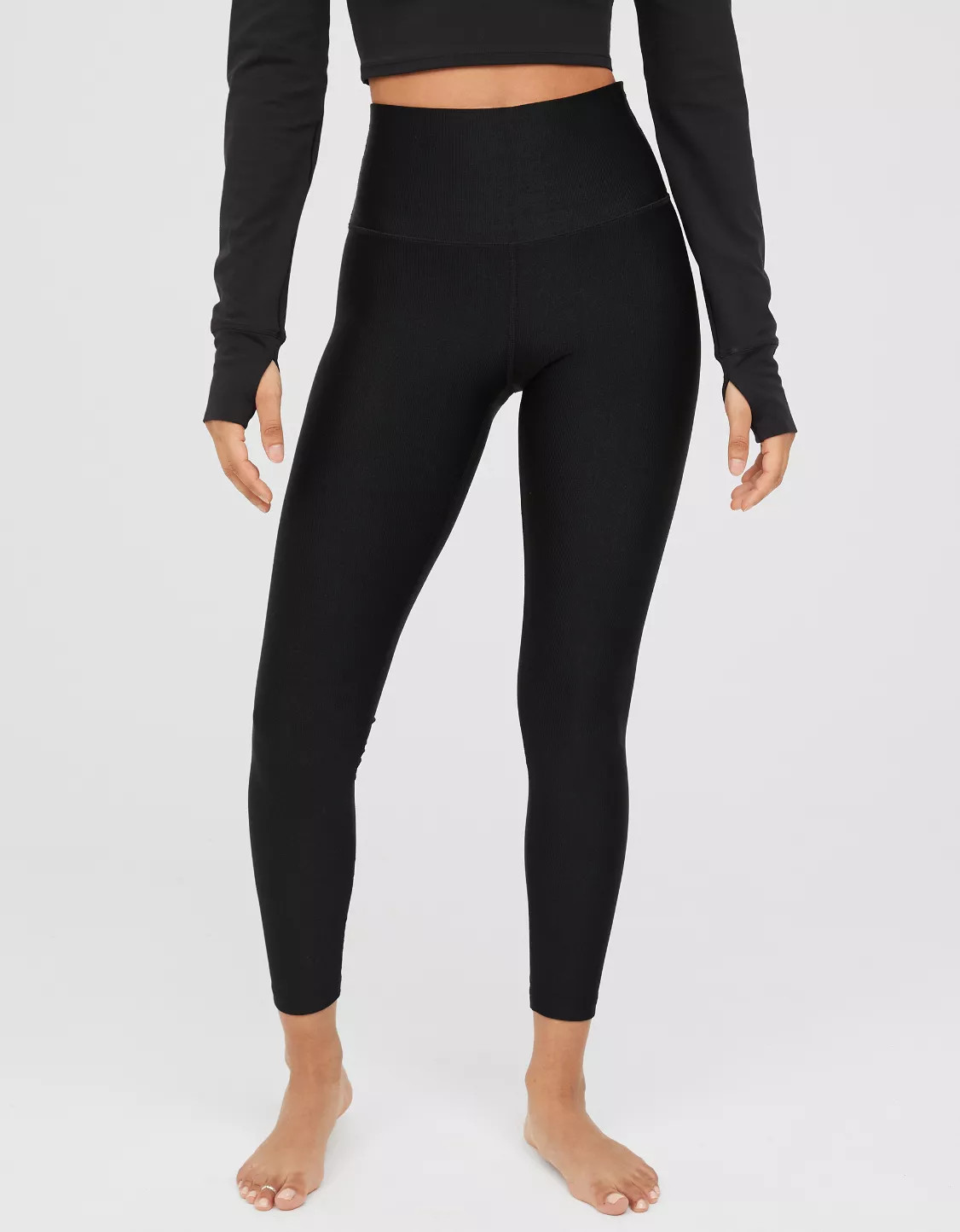 OFFLINE By Aerie Ribbed Shine High Waisted Legging | American Eagle Outfitters (US & CA)