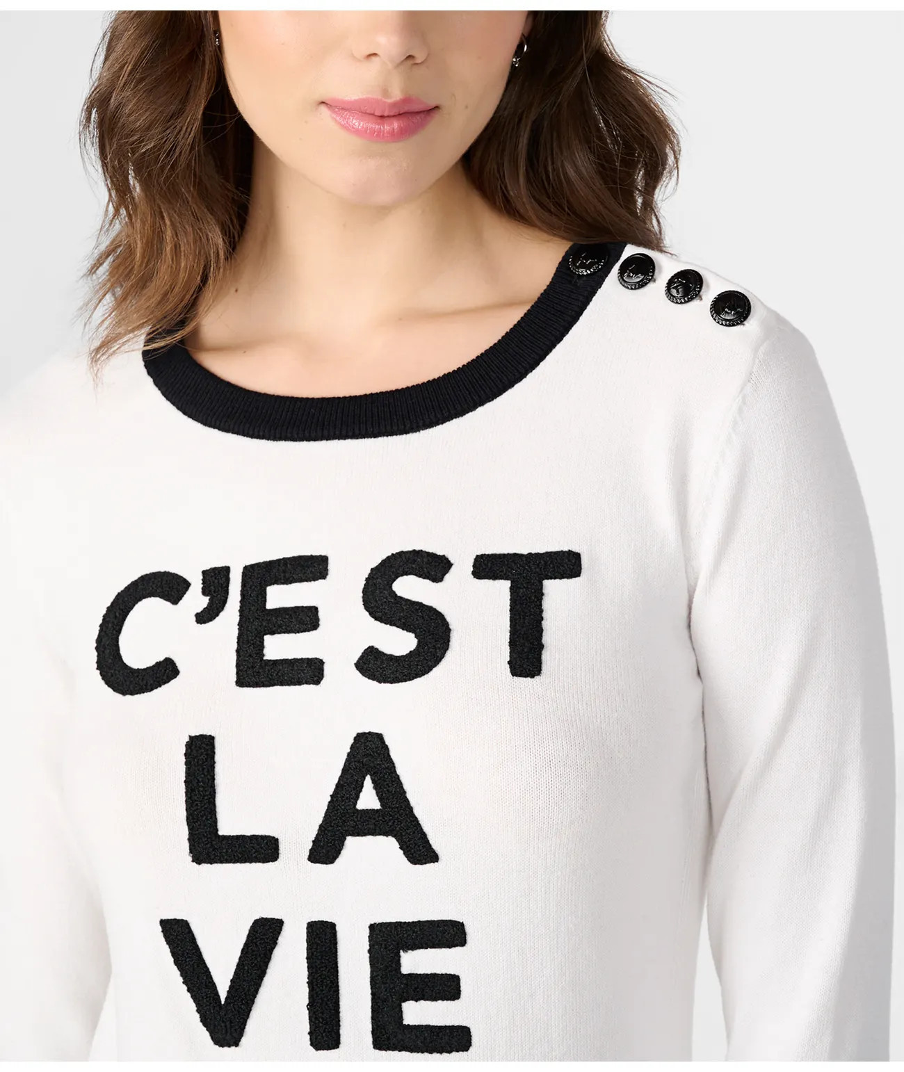 Buy C'EST LA VIE COLORBLOCK SWEATER Online - Karl Lagerfeld Paris | Karl Lagerfeld Paris