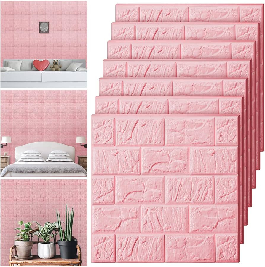 Tinlade 30 Pcs 28.81 Sq ft 3D Wall Panels Peel and Stick Foam Brick Wallpaper Printable Faux Bric... | Amazon (US)