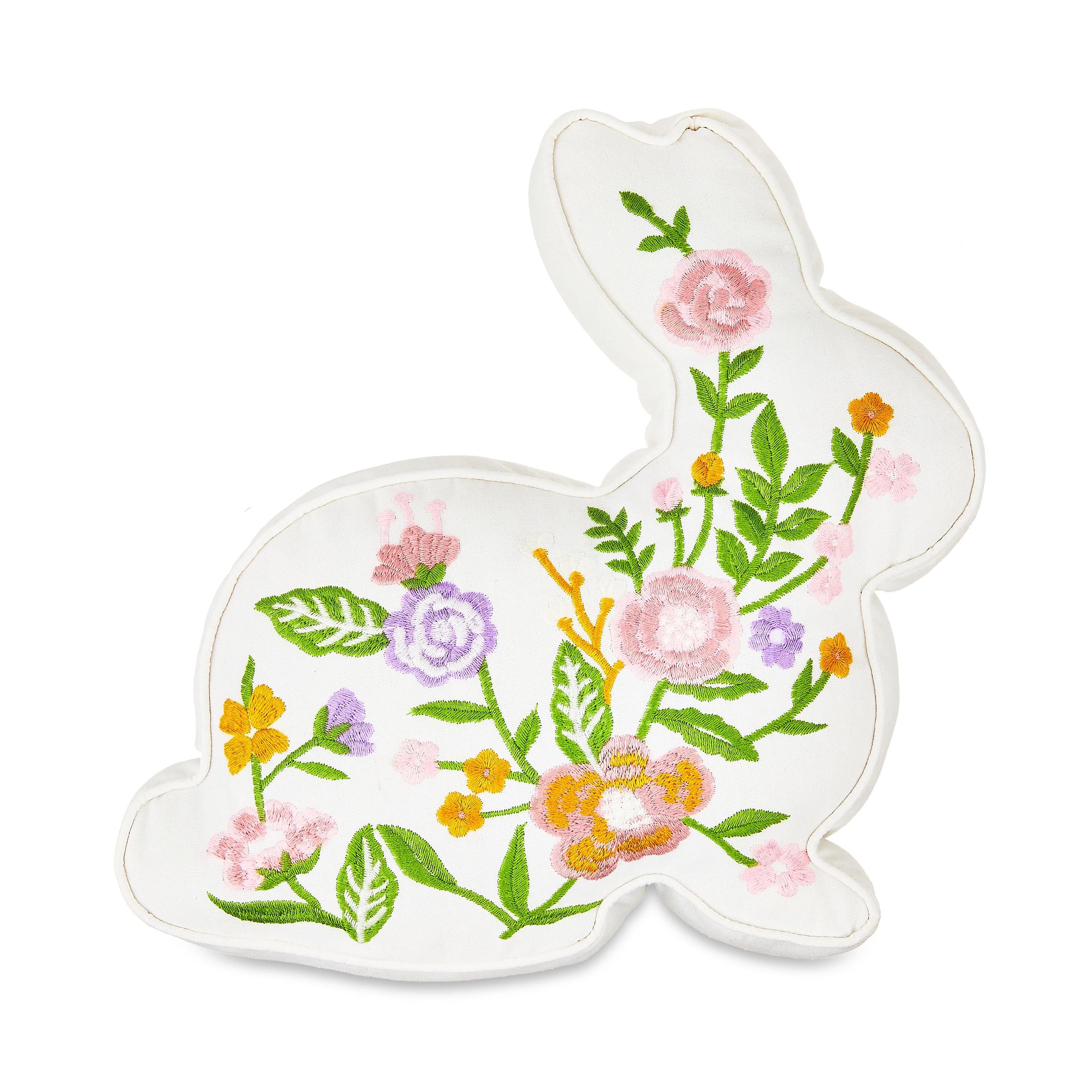 Easter Floral Bunny Pillow 13 in x 14 in, by Way To Celebrate - Walmart.com | Walmart (US)