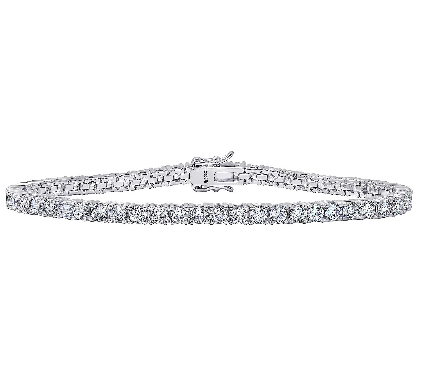 Diamonique 100-Facet Tennis Bracelet, Platinum ad | QVC