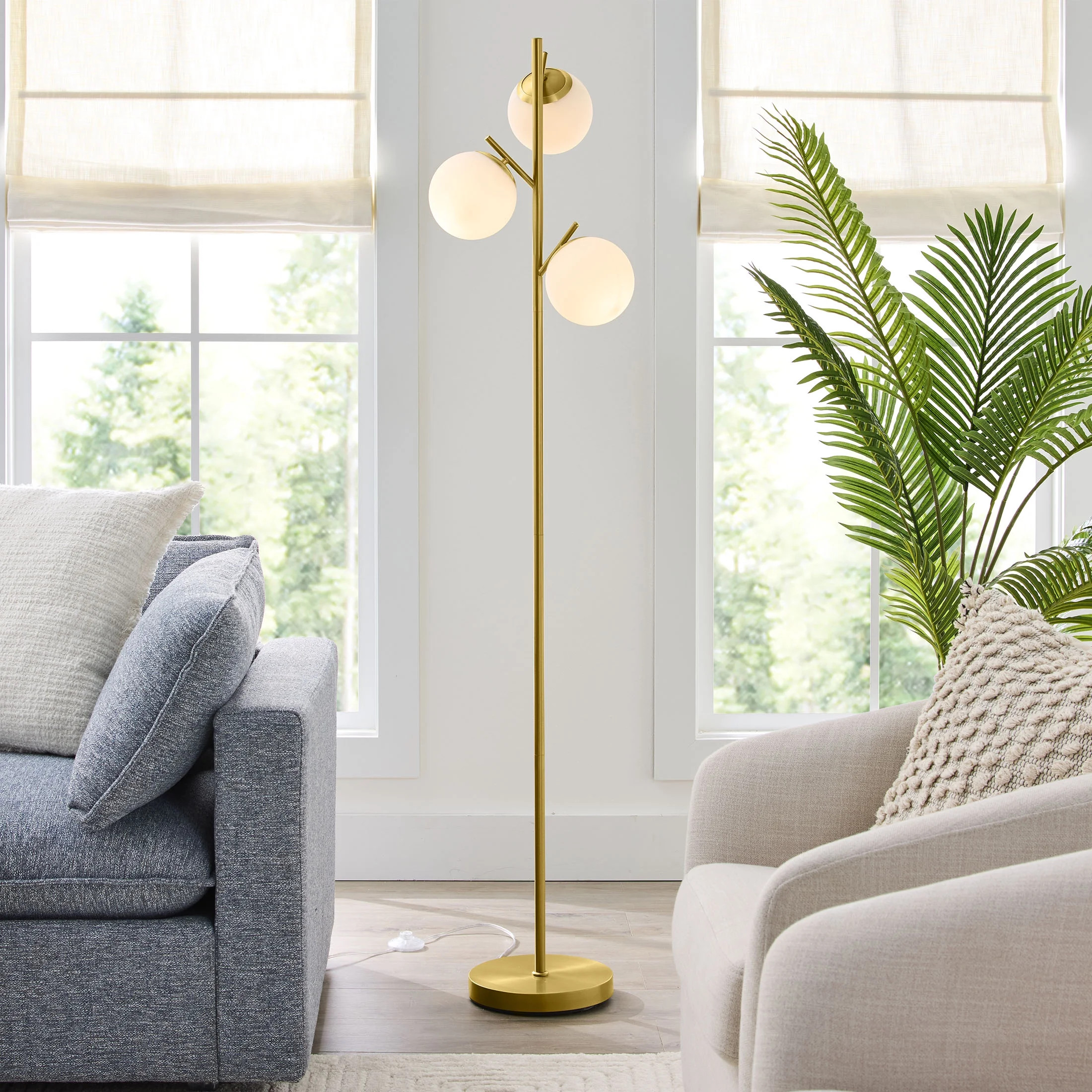 Better Homes & Gardens 3-Globe Floor Lamp Modern Freestanding Lamp Living Room w/Foot Switch | Walmart (US)