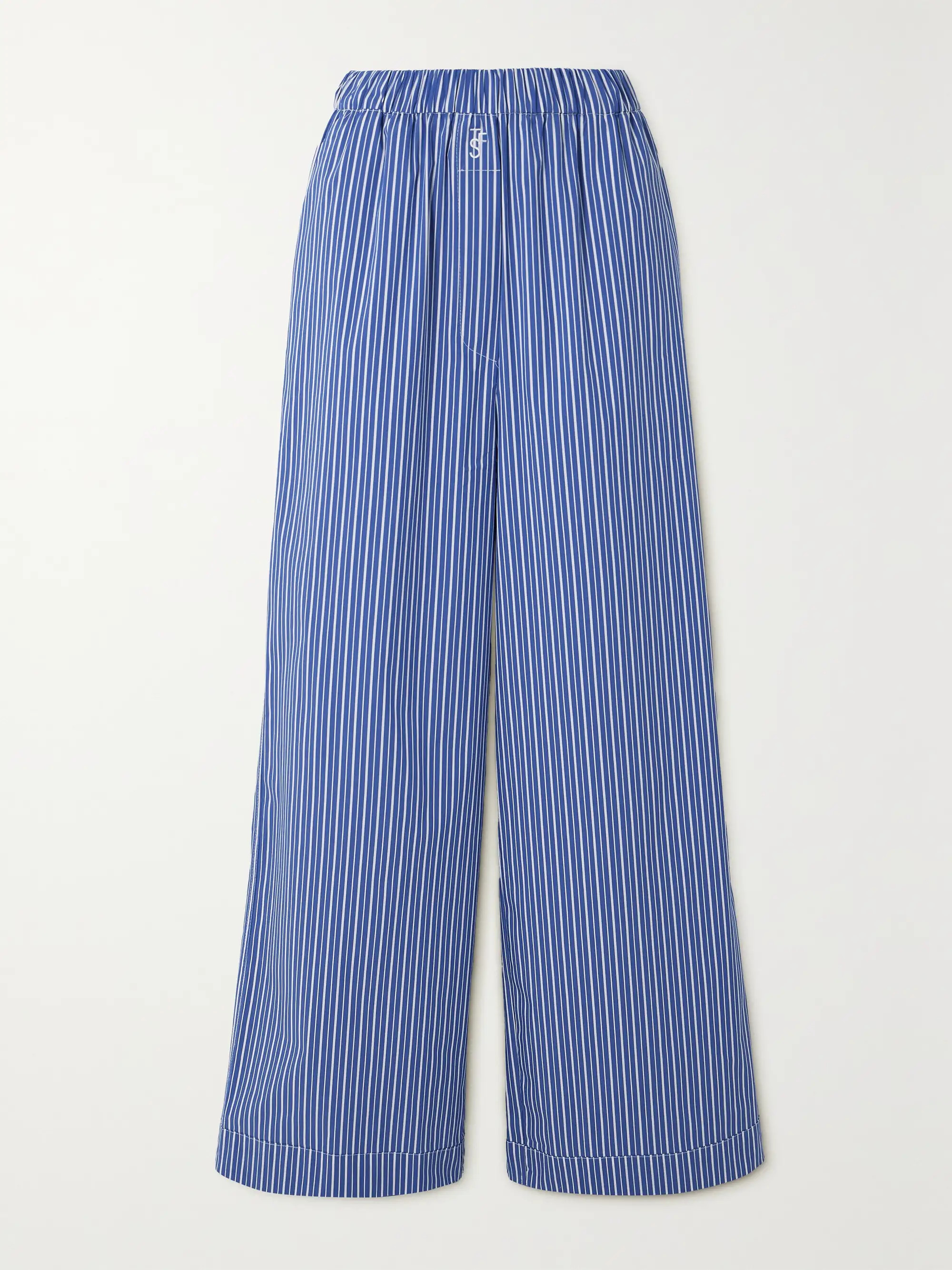 Mirca embroidered striped cotton-blend poplin wide-leg pants | NET-A-PORTER (UK & EU)