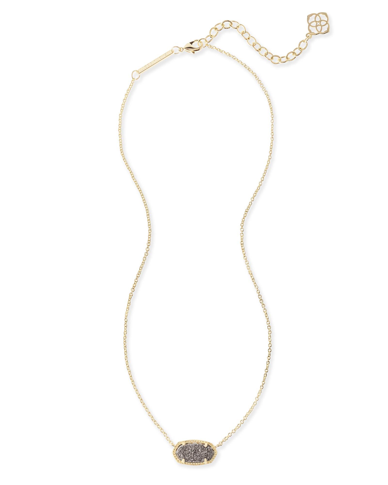 Elisa Gold Pendant Necklace in Platinum Drusy | Kendra Scott