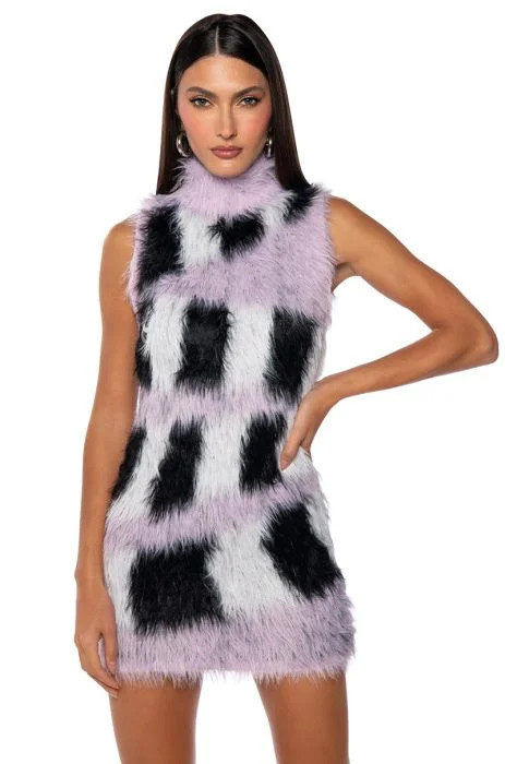 ON MY WAY UP KNIT MINI DRESS IN PURPLE MULTI | AKIRA