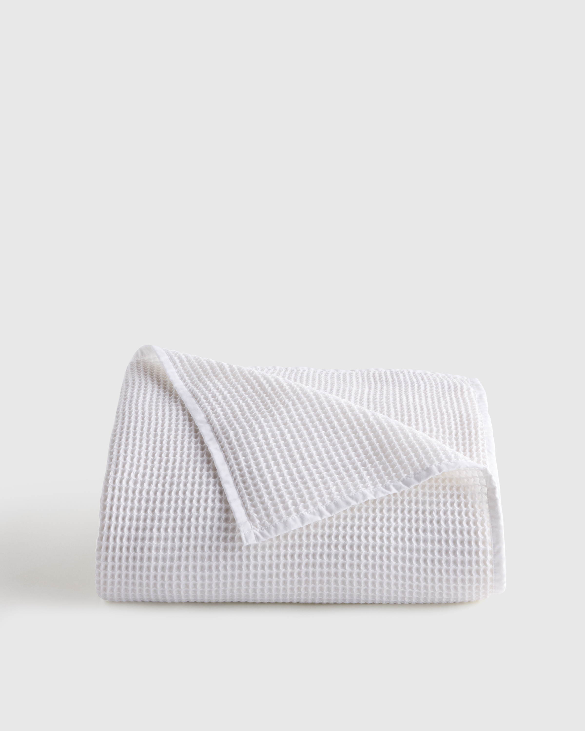 Quince | Organic Waffle Bed Blanket in White, Size King/Cal King, Cotton | Quince