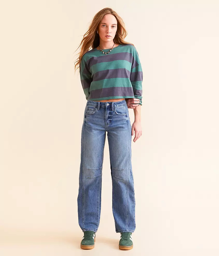 High Rise Barrel Stretch Jean | Buckle