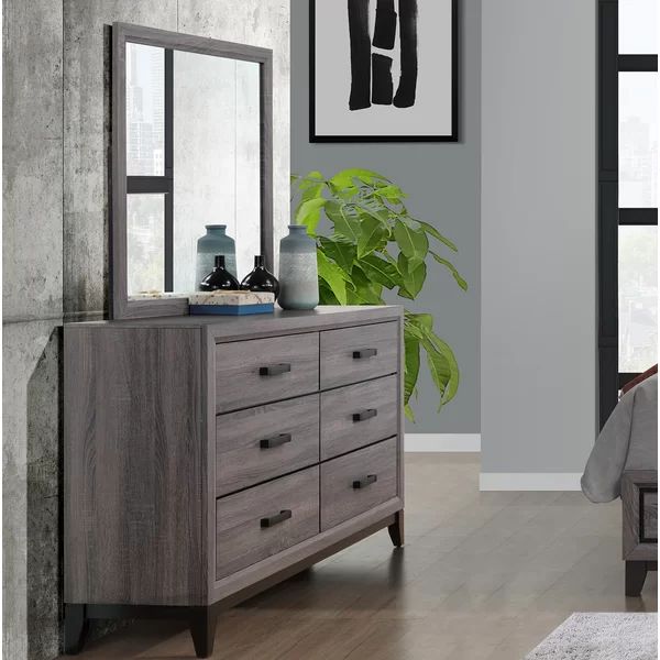 Jerold 6 Drawer Double Dresser with Mirror | Wayfair North America