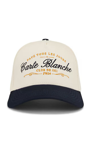 The Paye Tous Les Jours Snapback Hat in Navy & Creme | Revolve Clothing (Global)