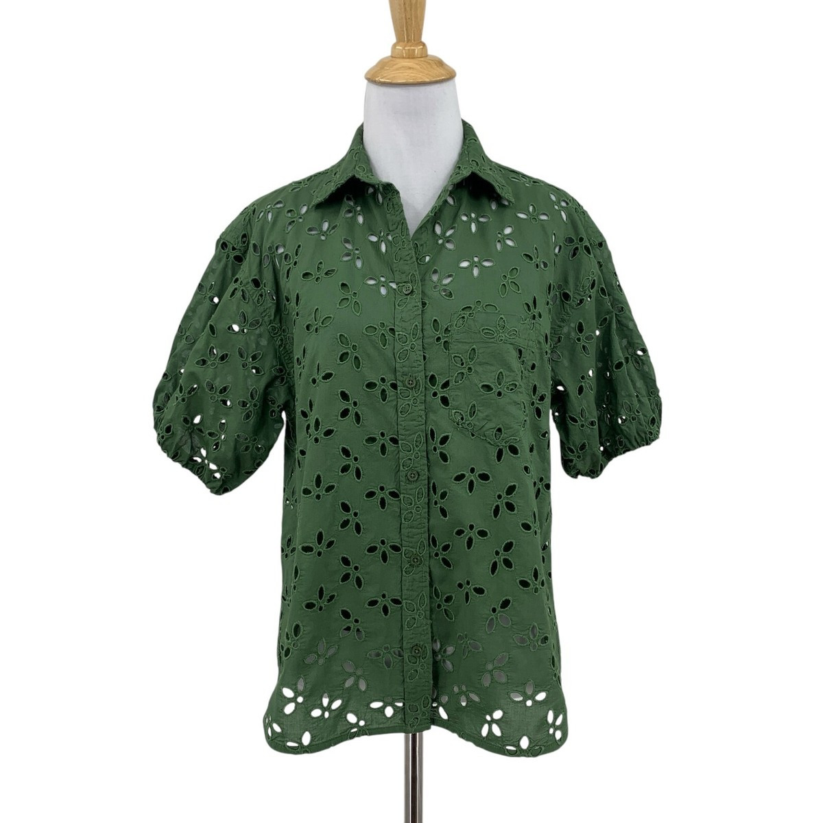 J Crew Shirt Women 4 Garden Broiderie Eyelet Spring Puff Sleeve 2 Piece Cami Top | eBay US