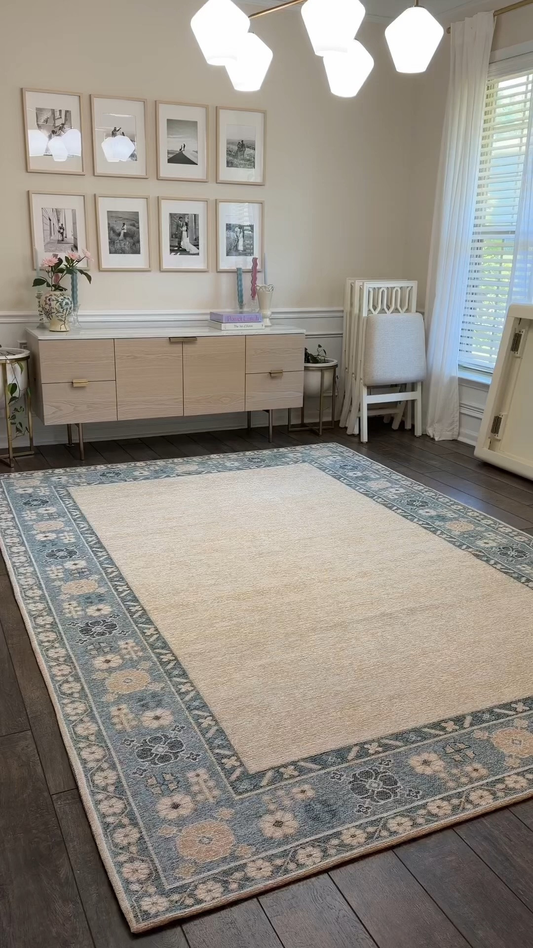 I’ve been slowly redecorating my formal dining room and moving toward more of a grandmillennial style. 🩵 While I still need to swap out my sideboard, this affordable Target rug feels like a step in the right direction. ☺️ The classic blue border and timeless design fit the vision I’m going for perfectly. The quality is really nice too—not too thick, not too thin—and the 7x10 size works beautifully in larger spaces. 💫 Linked it here along with similar rug styles! 💙 @Target #HomeDecor #Rug #TargetFind

#LTKHome #LTKSaleAlert