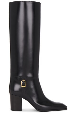 Saint Laurent Knee High Boot in Nero - Black. Size 39 (also in 36.5, 37.5, 38, 38.5, 41). | FWRD 