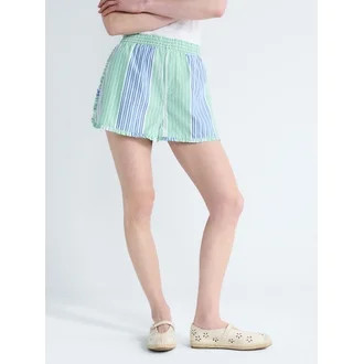Free Assembly Women's and Women's Plus Ruffle Trim Cotton Poplin Shorts, 2.75" Inseam, Sizes XS-4... | Walmart (US)