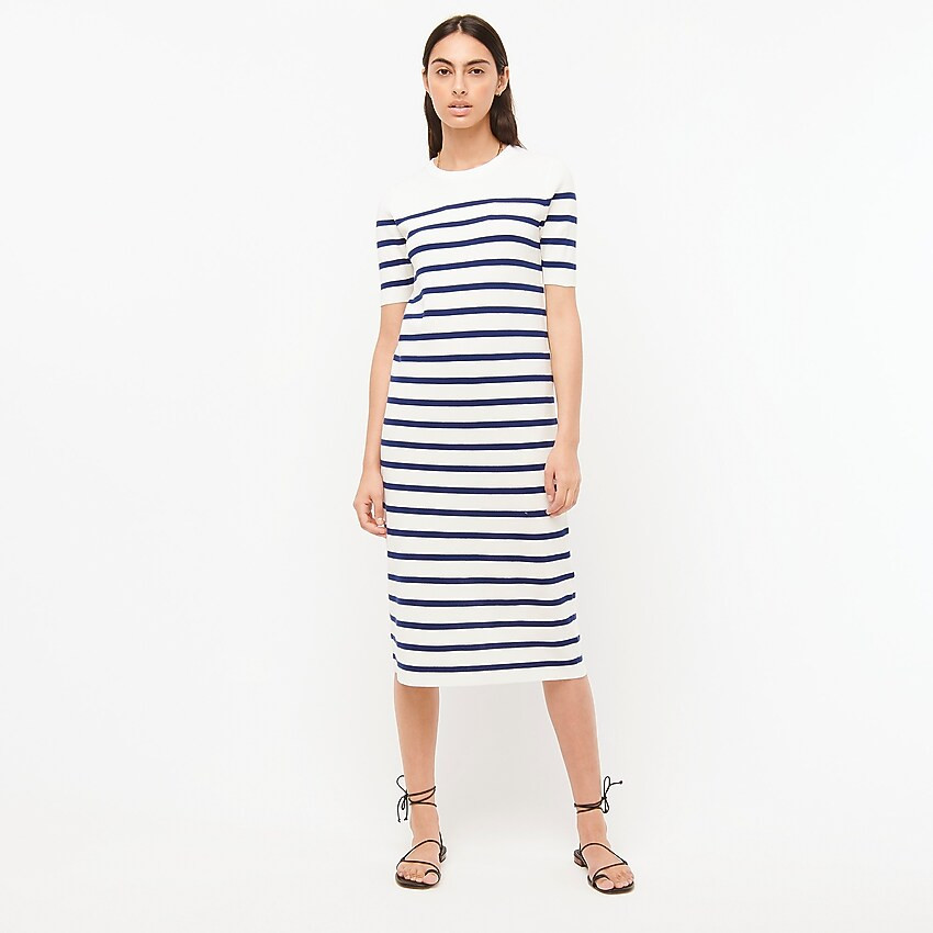 Short-sleeve Margot sweater dress in stripe | J. Crew US