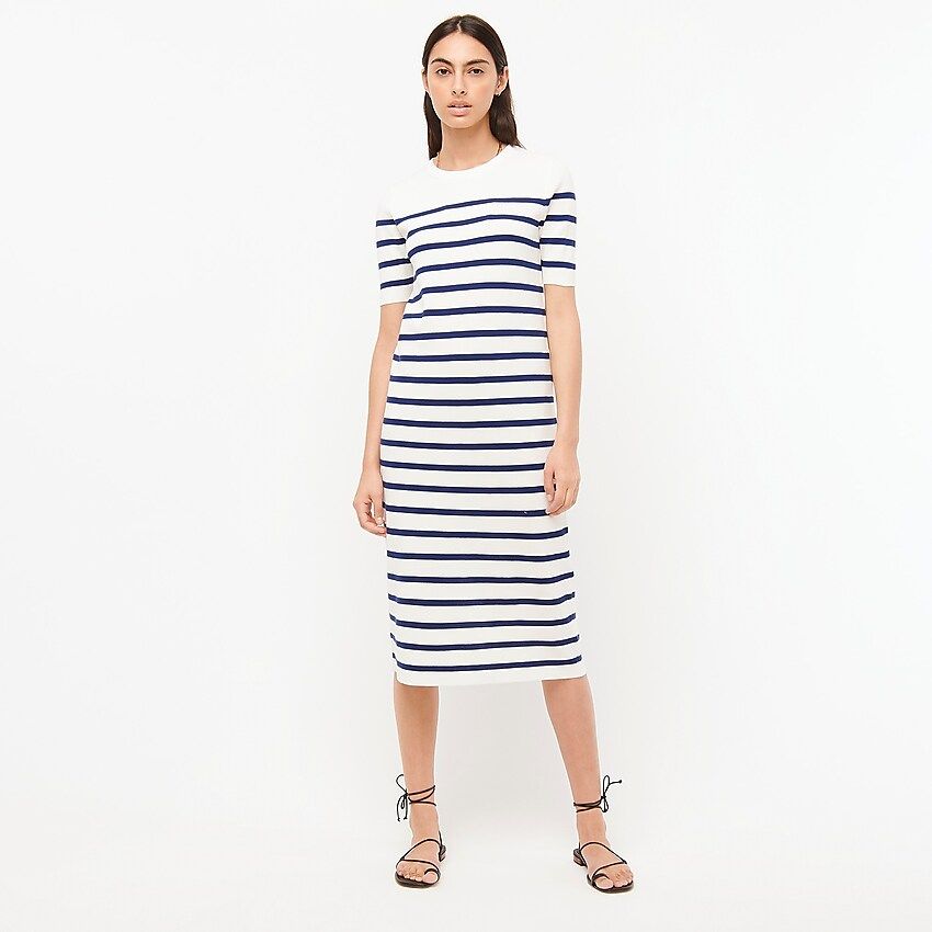 Short-sleeve Margot sweater dress in stripe | J.Crew US