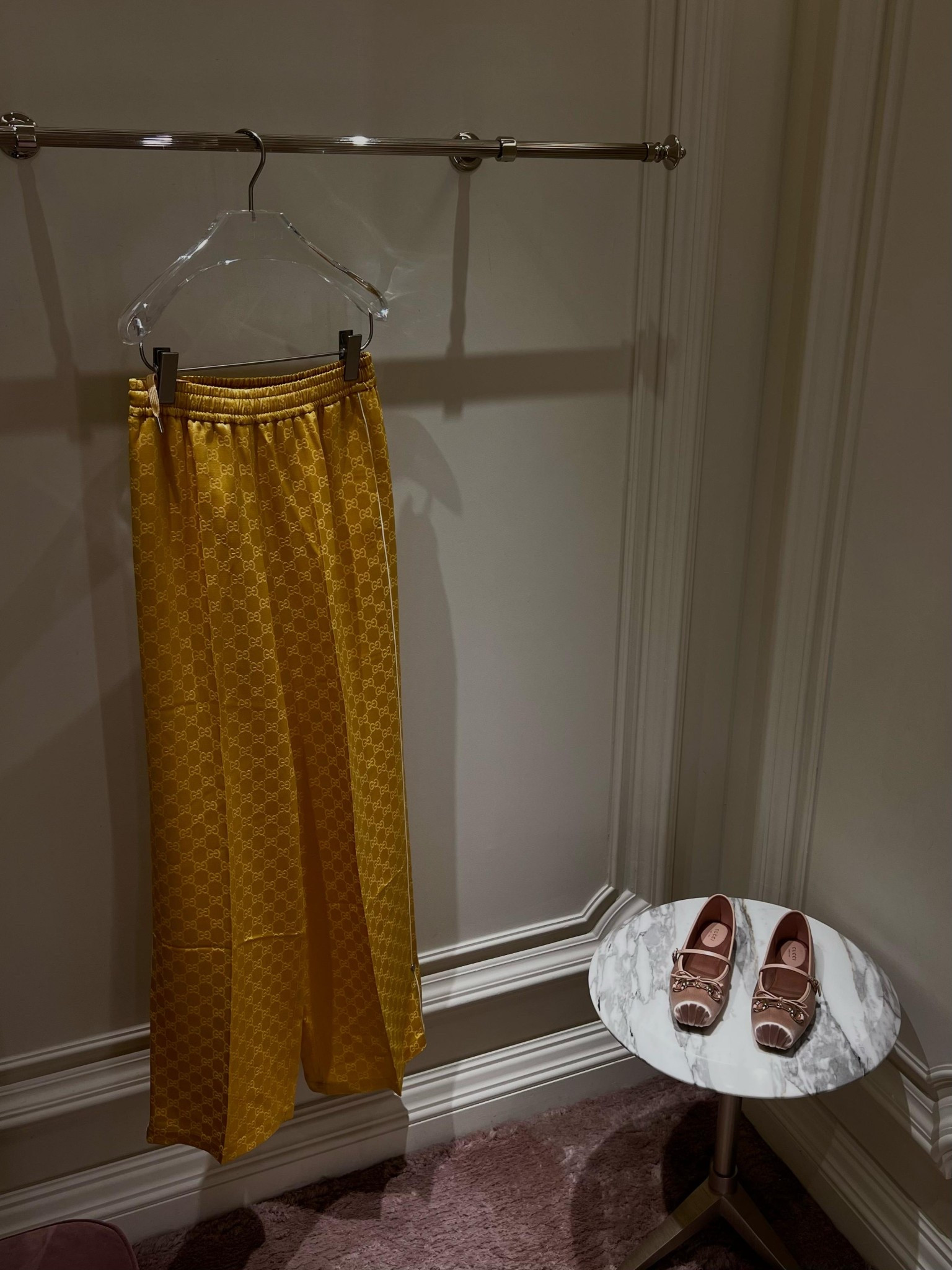 Gucci relaxed fit joggers in mustard yellow, Gucci ballet flats with metal detailing 🩰

#LTKspring #LTKuk #LTKluxury