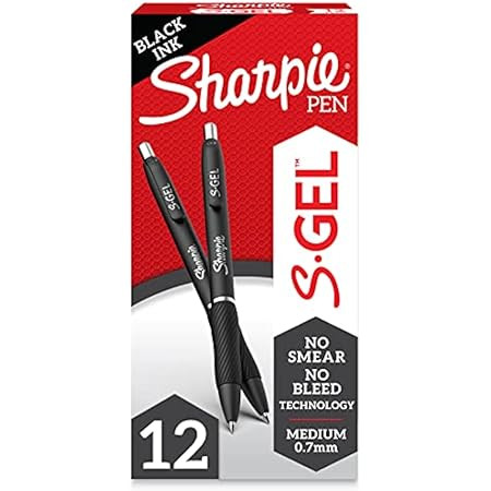 Sharpie S-Gel, Gel Pens, Fine Point (0.5mm), Black Ink Gel Pen, 12 Count | Amazon (US)