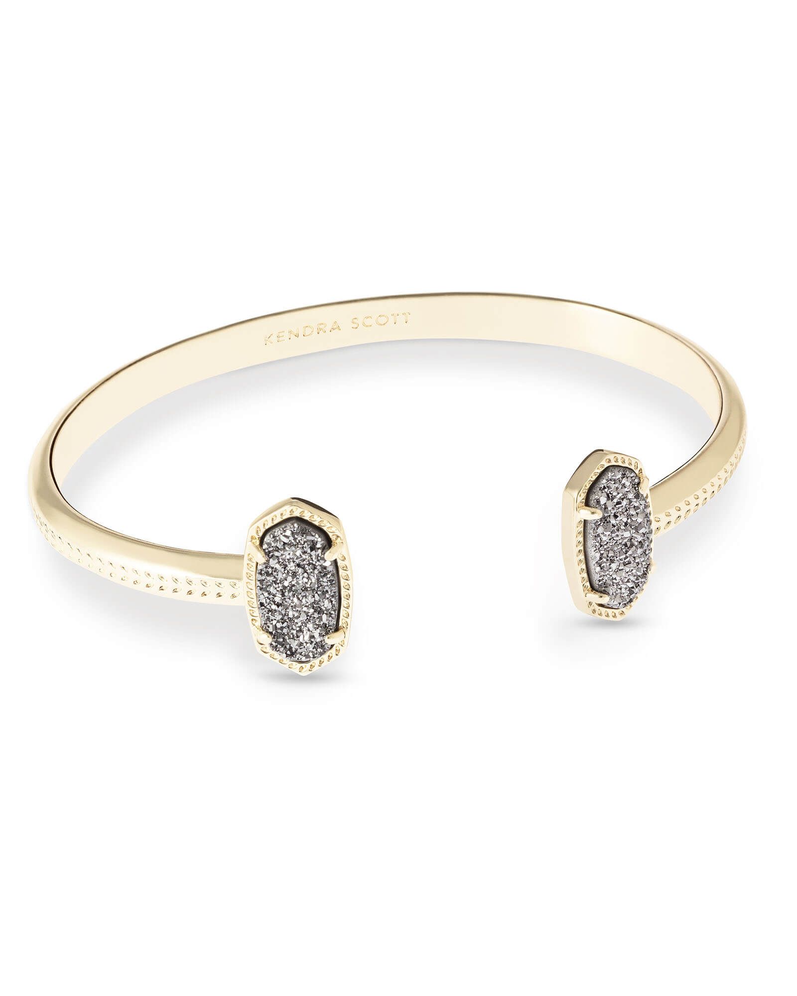 Elton Gold Cuff Bracelet in Platinum Drusy | Kendra Scott