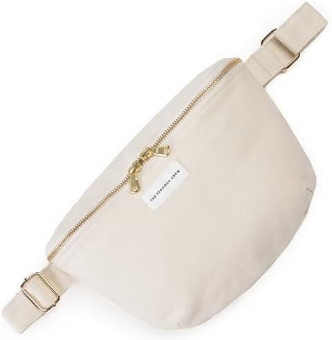Spacious Beige Off White Crossbody Belt Bag in Cotton Canvas – Lightweight Comfortable & Elegan... | Amazon (US)