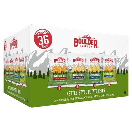 Boulder Canyon Kettle Style Potato Chips, Variety Pack, 1 Ounce (Pack of 36) | Walmart (US)