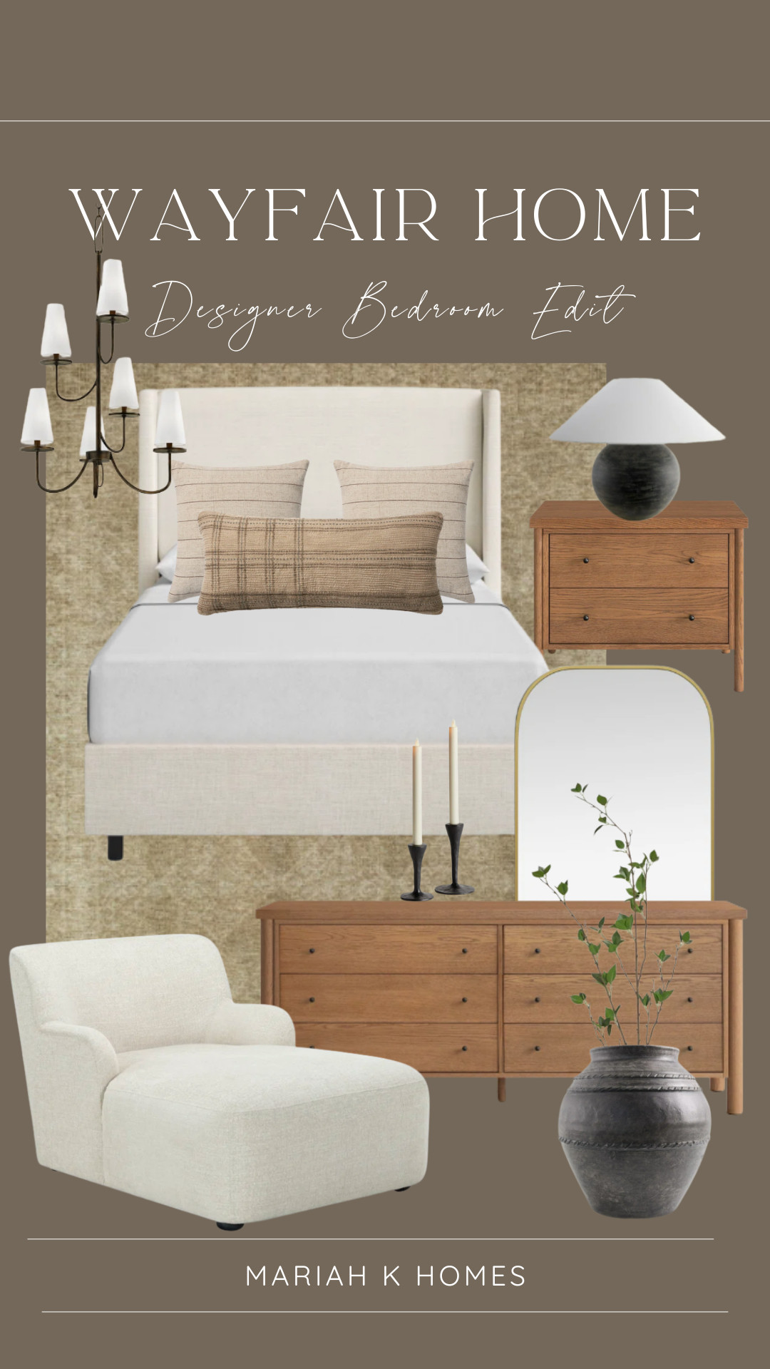 Wayfair bedroom finds that look straight out of a designer catalog 🤎 This curated mix blends high-end style with affordable pieces to create a space that feels timeless, warm, and restful. Perfect for elevating your bedroom without the luxury price tag. #wayfair #homefinds #bedroomfinds #ltksale 

 