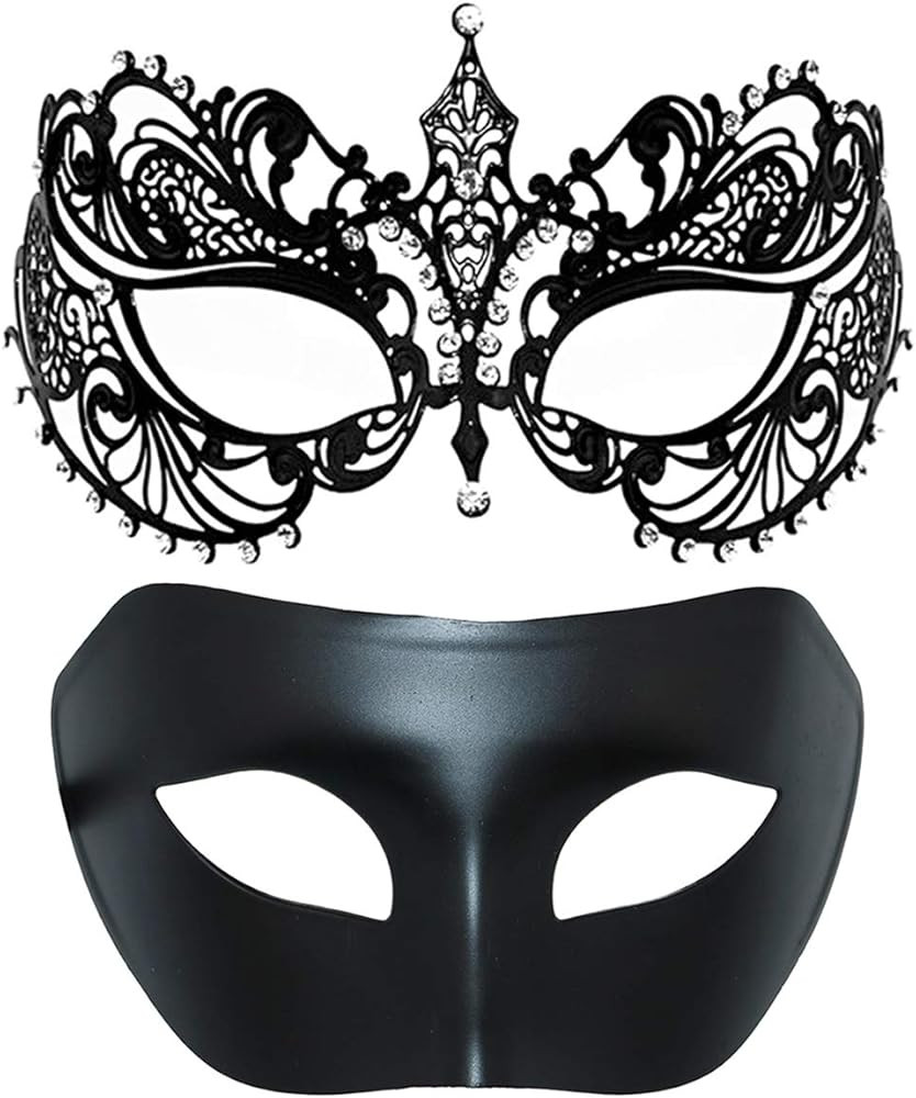 Thmyo One Pair Couple's Venetian Masquerade Masks,Crown Mask Costumes Mardi Gras Prom Mask | Amazon (US)