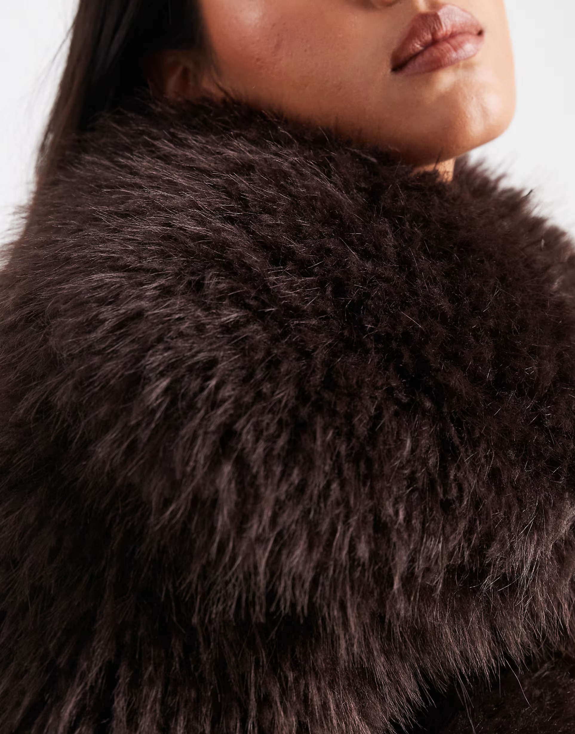 ASOS DESIGN cropped faux fur jacket in brown | ASOS | ASOS (Global)