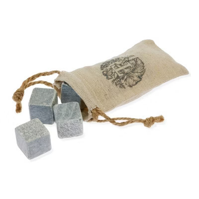 Twine Glacier Cooling Stones Set of 6, Reusable Soapstone Ice Cubes, Reusable Whiskey Stones with Storage Pouch for Game Nights, Bar Gifts for Men | Target