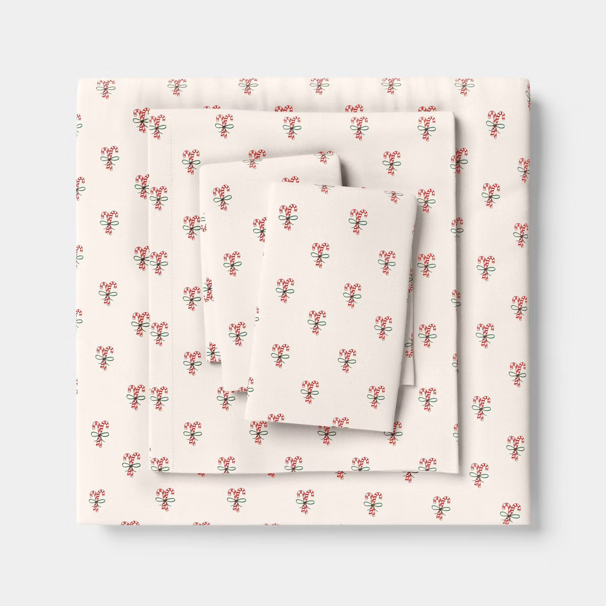 Queen Christmas Holiday Flannel Sheet Set Candy Canes - Wondershop™ | Target