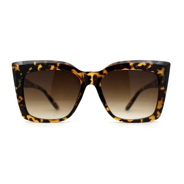 SA106 Womens Mod Oversized Square Cat Eye Sunglasses Tortoise Brown | Walmart (US)