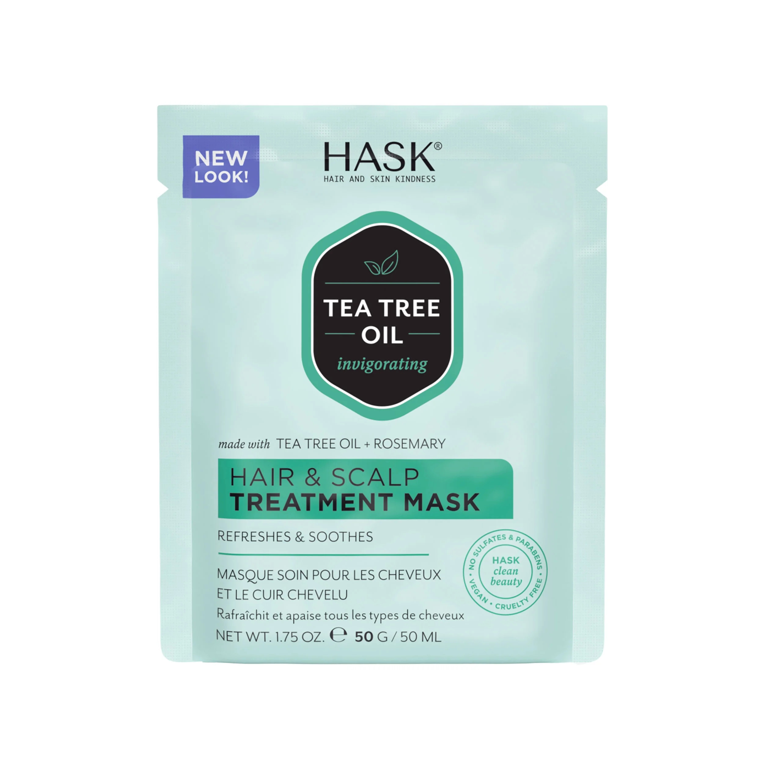 Hask Tea Tree Oil & Rosemary Invigorating Hair & Scalp Treatment Mask, 1.75 oz | Walmart (US)