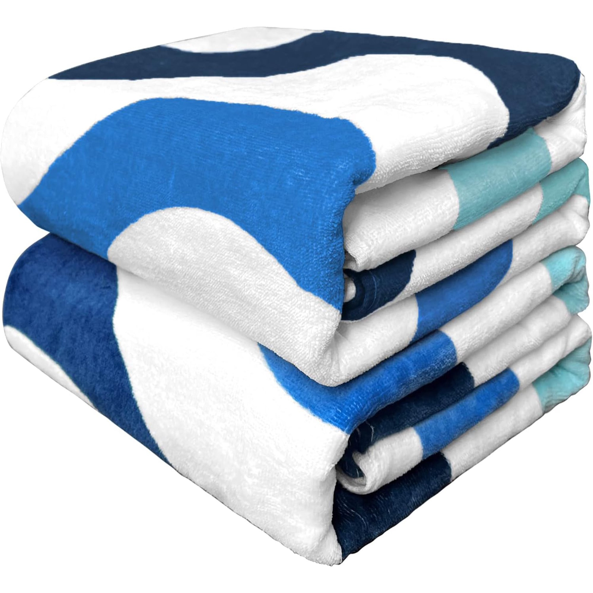 Mocaletto 100% Cotton Beach Towel with Towel Band(2 Pack),Oversized 35"x70" Multi Blue Beach Towe... | Walmart (US)