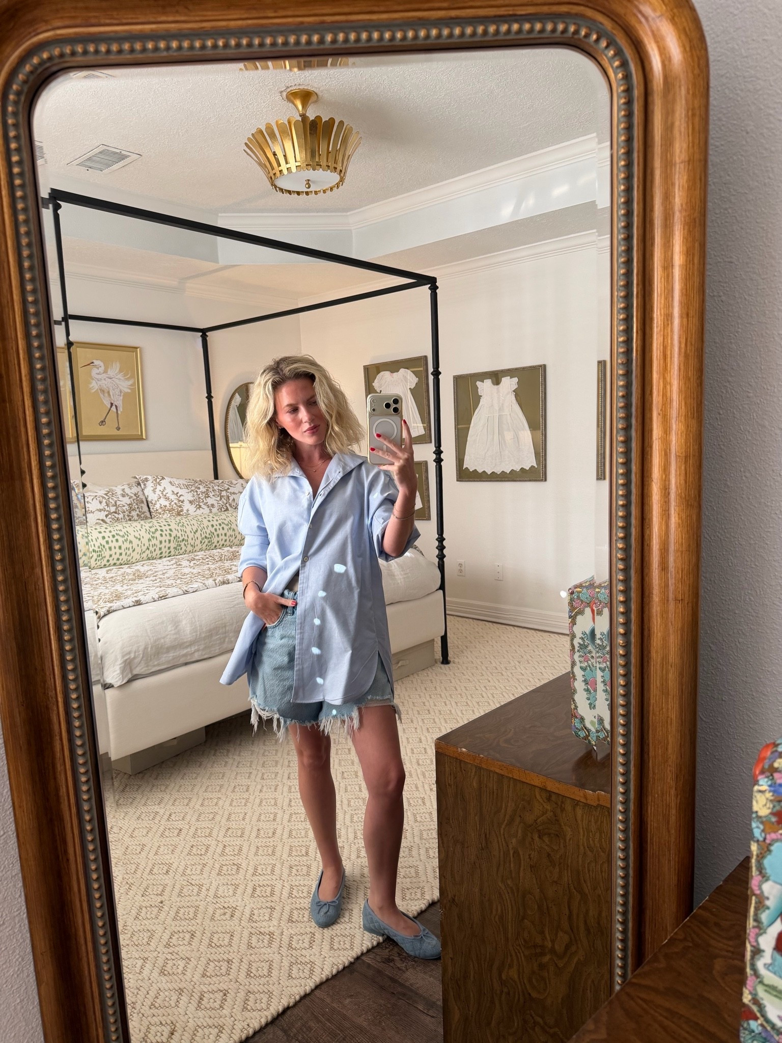 A very-Carrie hair day and blue on blue //